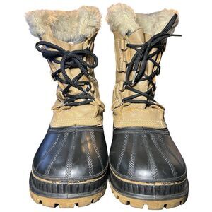 Sorel Kaufman Scout Tan/Brown/Black Lace-Up Waterproof Snow Boots Men’s Size 9
